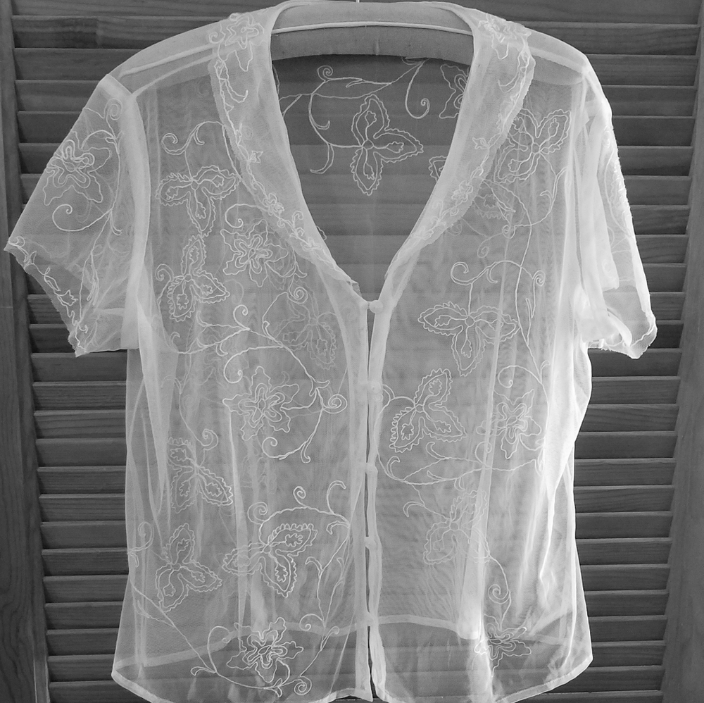 Lace button-up top